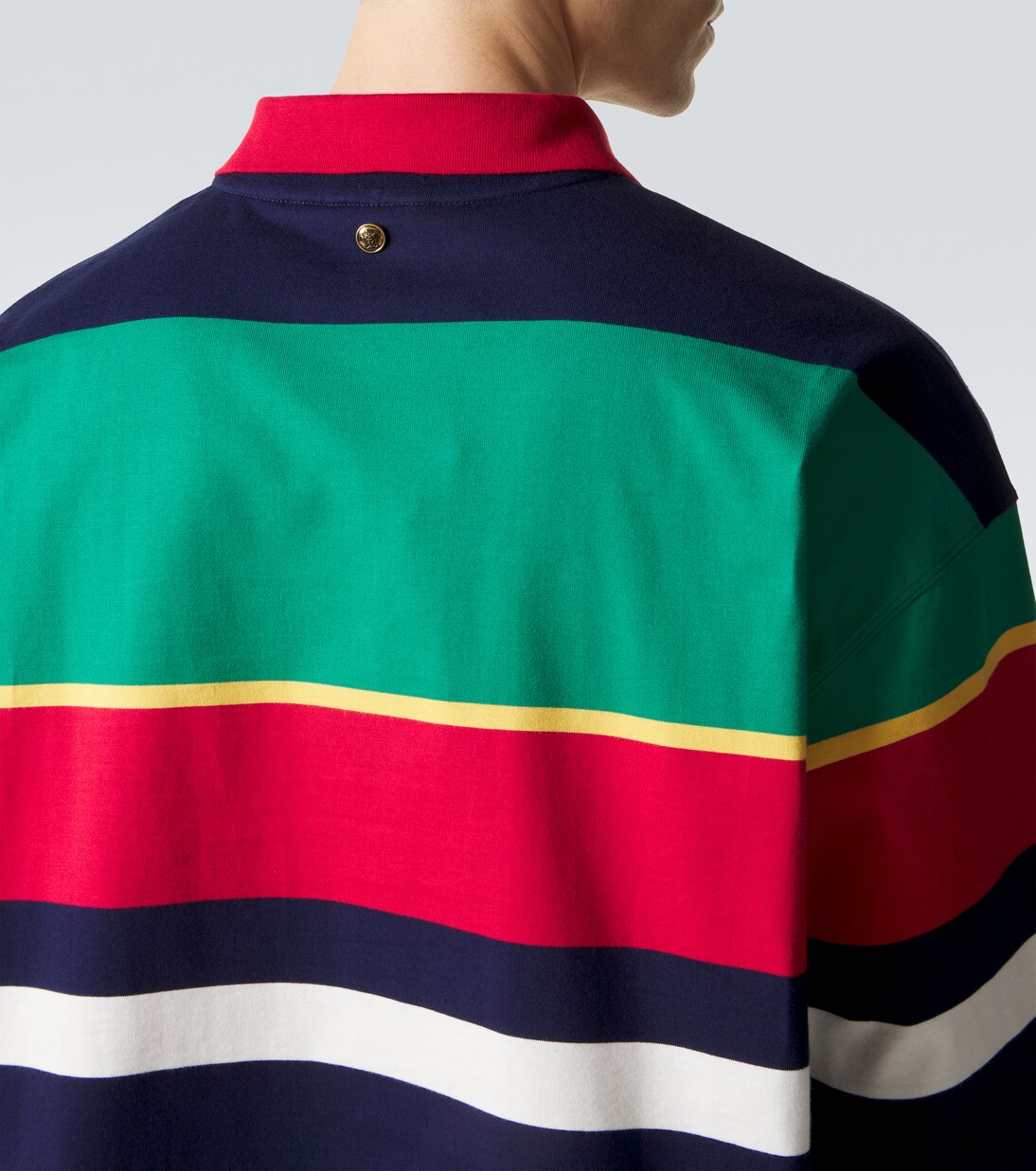Colorblocked cotton jersey polo sweatshirt | Versace