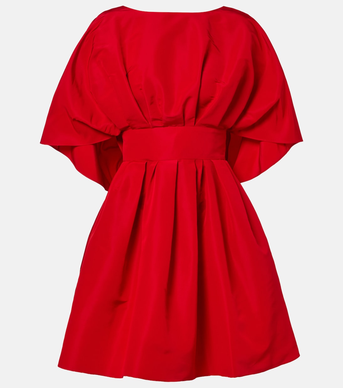 Fan gathered silk minidress | Carolina Herrera