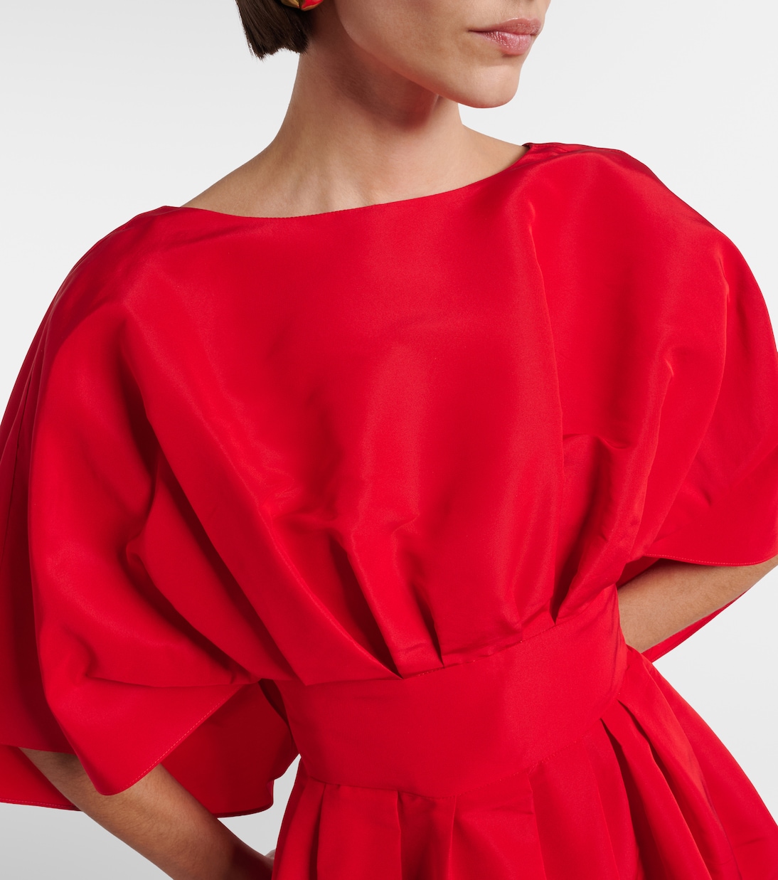 Fan gathered silk minidress | Carolina Herrera