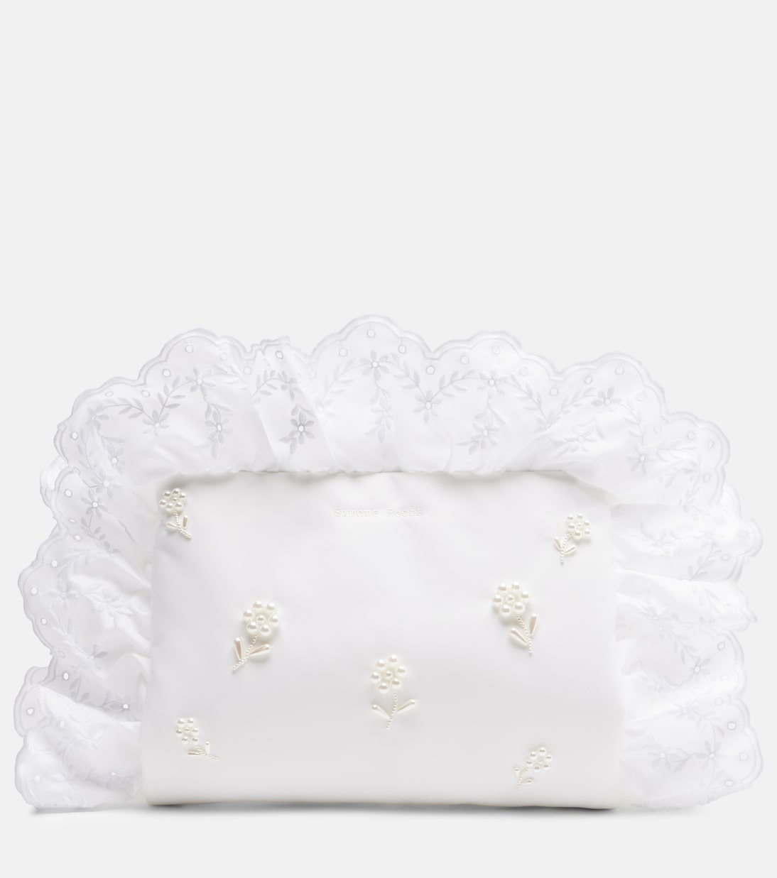 Pillowcase embellished ruffled clutch | Simone Rocha