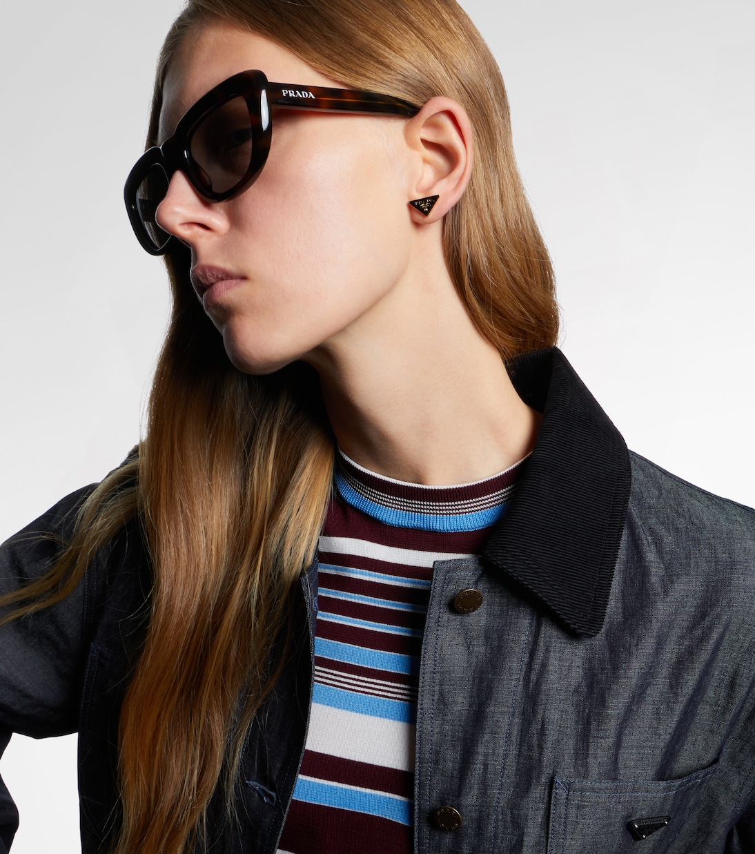 Occhiali da sole cat-eye con logo | Prada