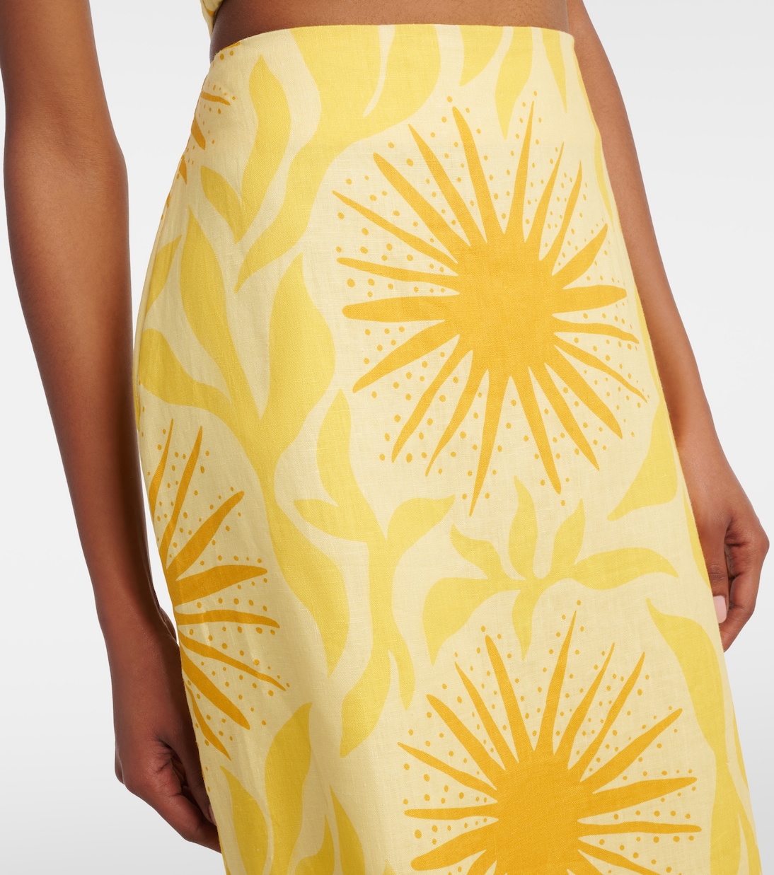 Fabiana printed linen midi skirt | Cala de la Cruz