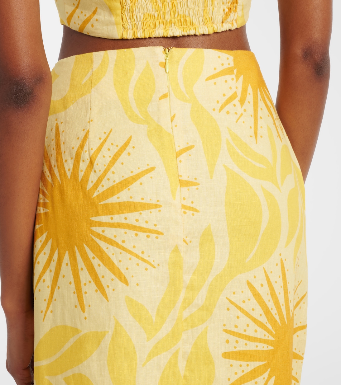Fabiana printed linen midi skirt | Cala de la Cruz