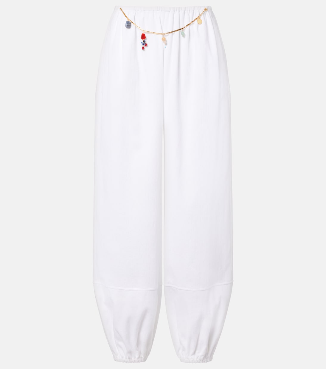 Embellished cotton tapered pants | Stella McCartney