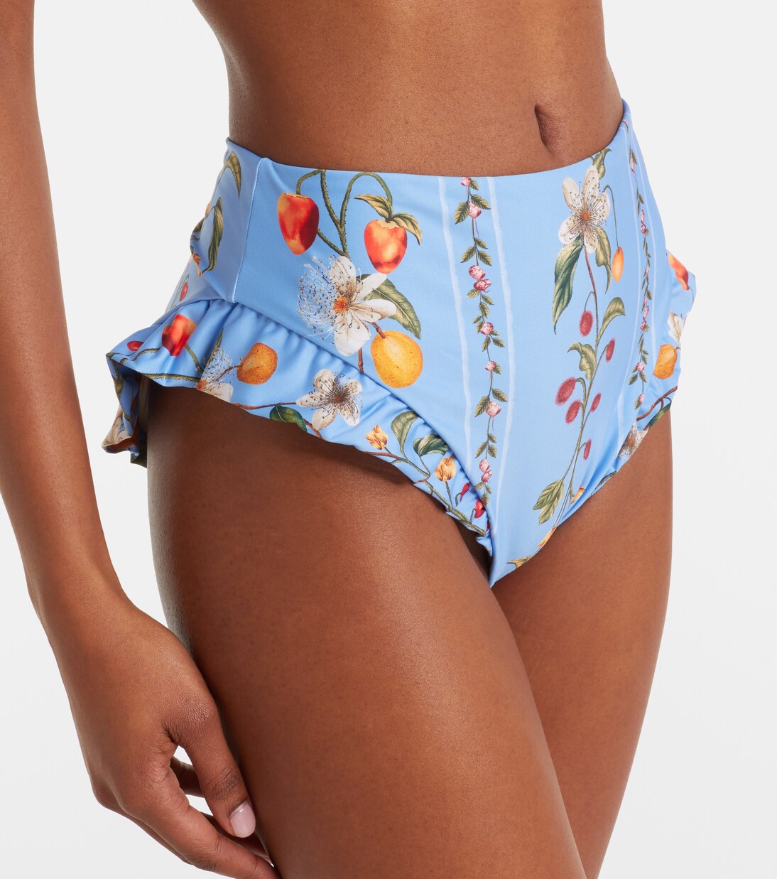 Jengibre印花荷叶边比基尼下装 | Agua by Agua Bendita