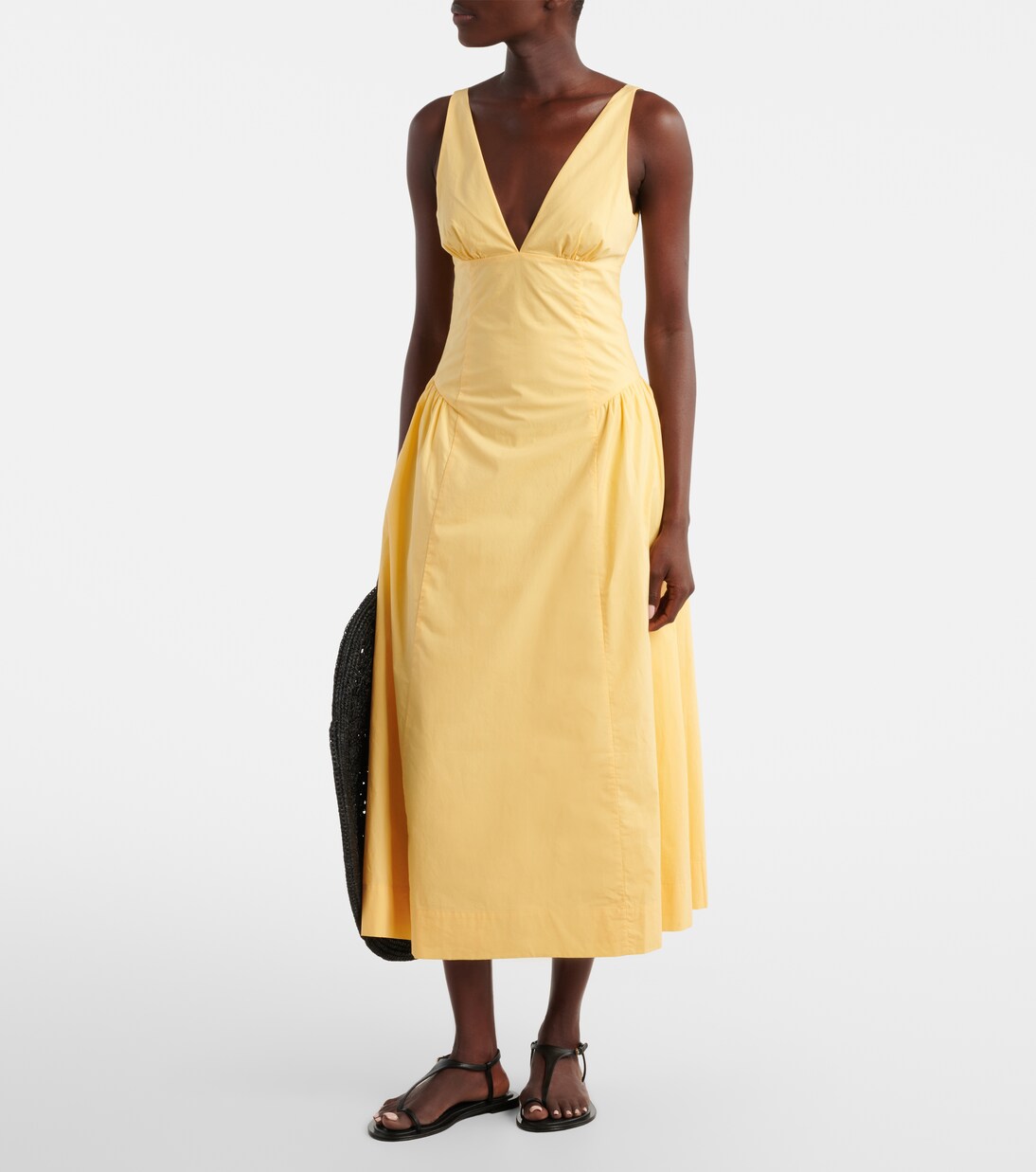 Lindie cotton poplin midi dress | Posse
