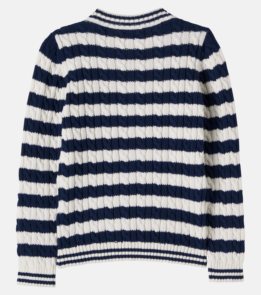 Cable-knit striped cotton sweater | Pepa London