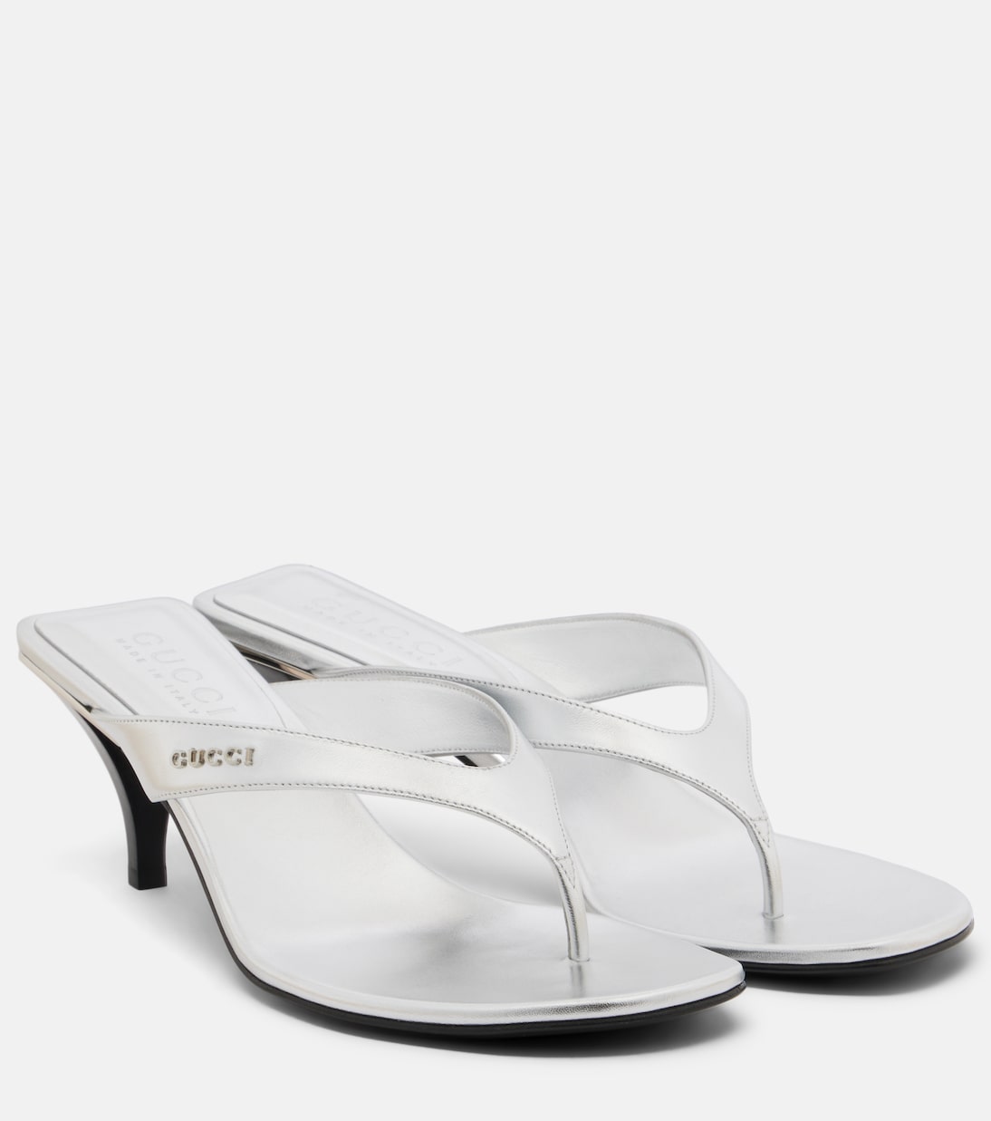 Sandalen Vittoria aus Metallic-Leder | Gucci