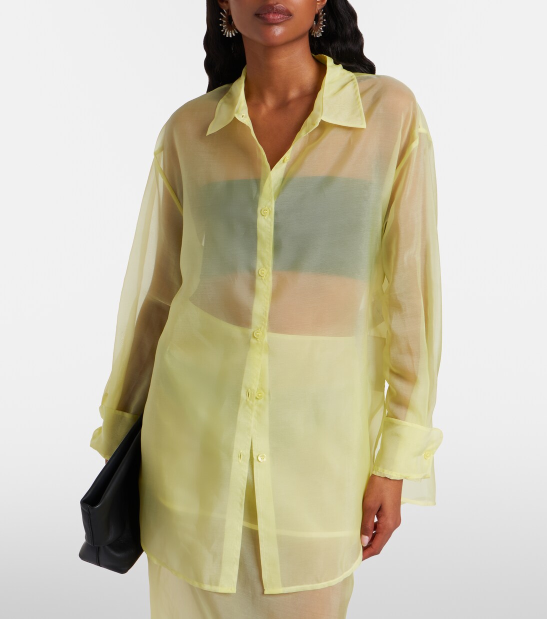 Peri sheer silk-blend shirt | The Frankie Shop