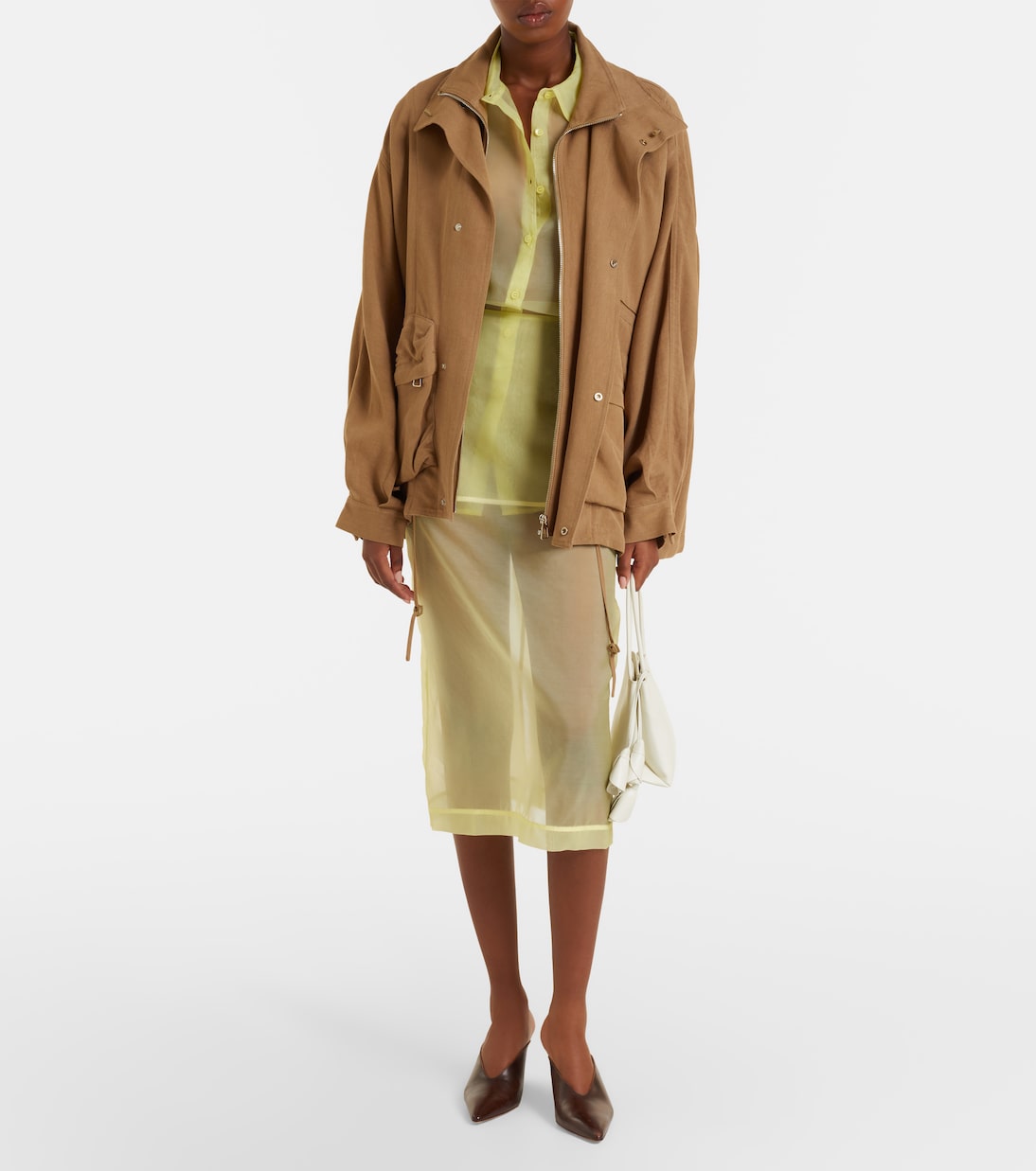 Peri sheer silk-blend shirt | The Frankie Shop
