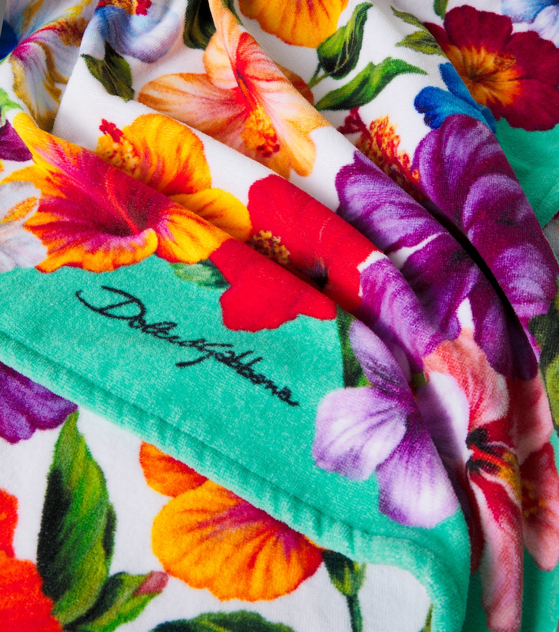 Floral cotton terry beach towel | Dolce&Gabbana Casa