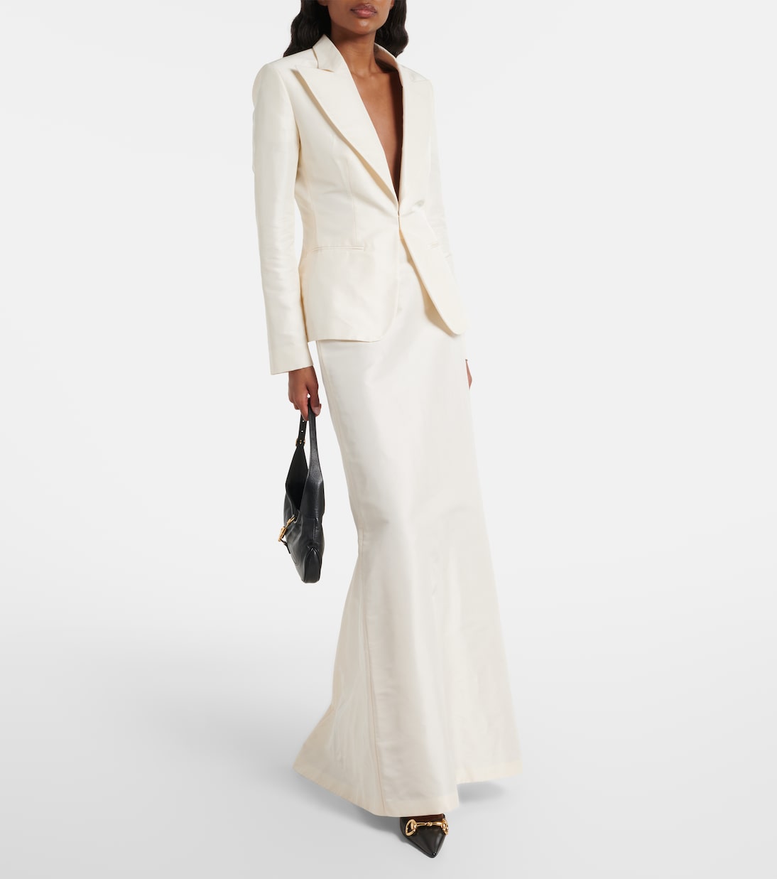 Gonna lunga in faille di seta | Gucci