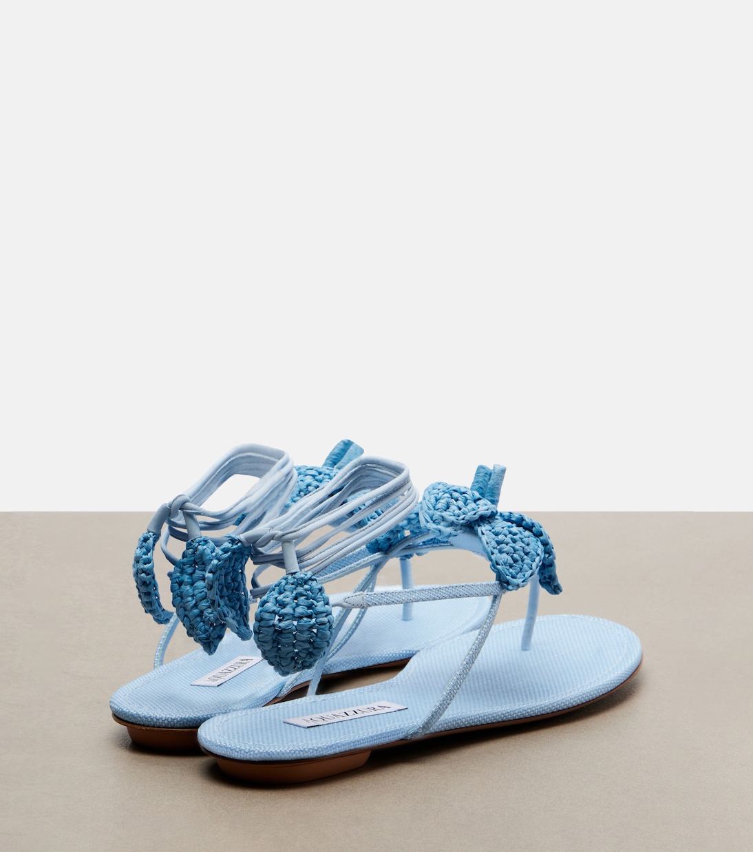 Sandali Calypso in rafia con pelle | Aquazzura