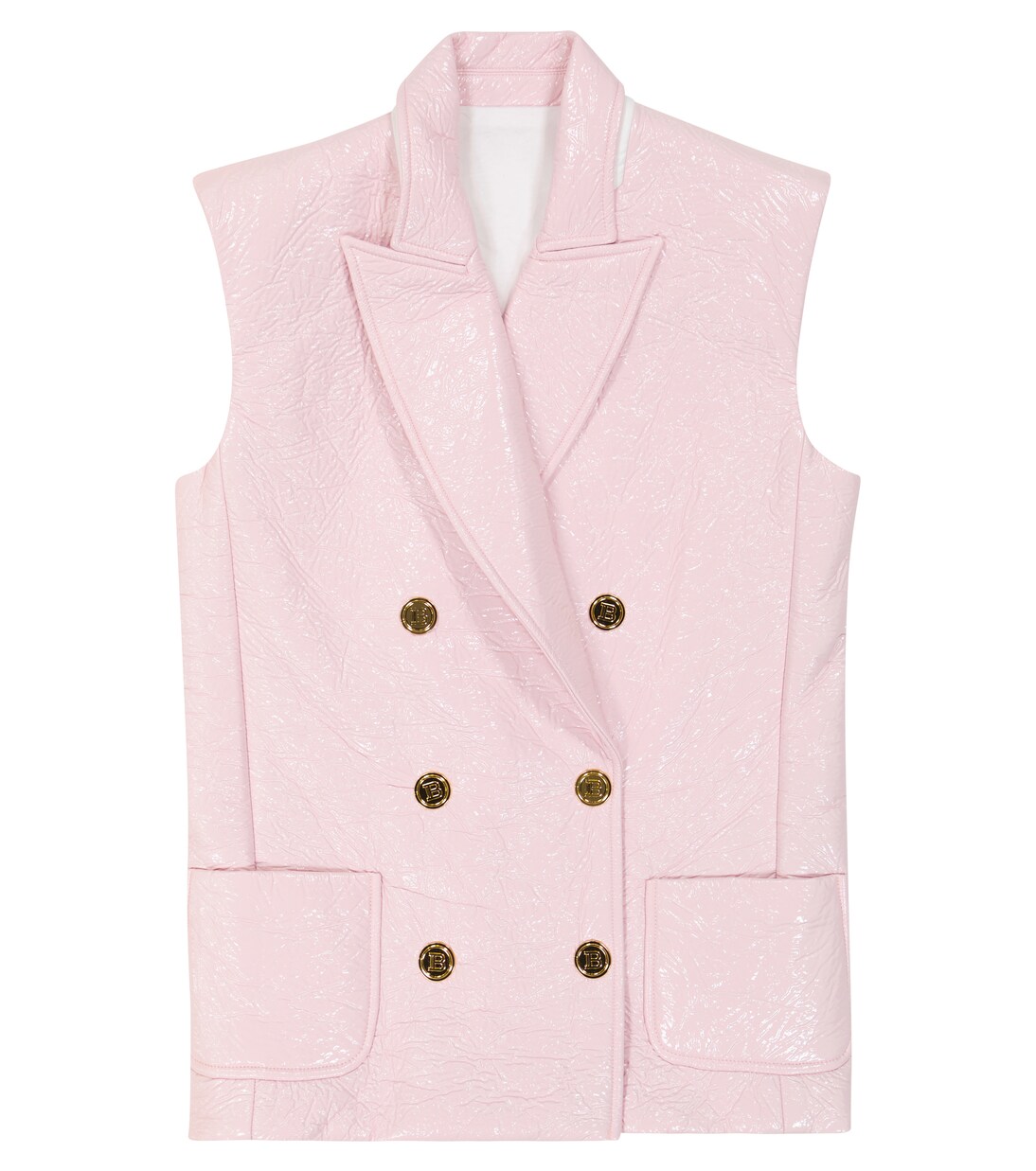 Coated cotton-blend vest | Balmain Kids