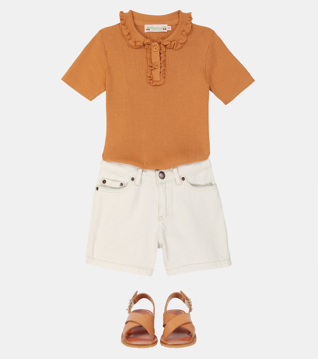 Anyssa ruffled cotton polo shirt | Bonpoint