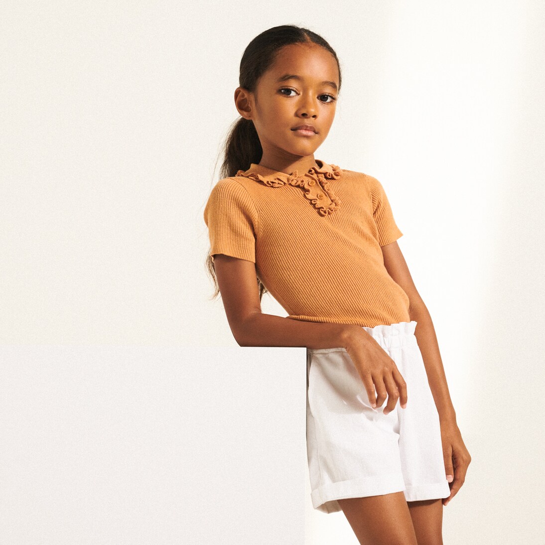 Anyssa ruffled cotton polo shirt | Bonpoint