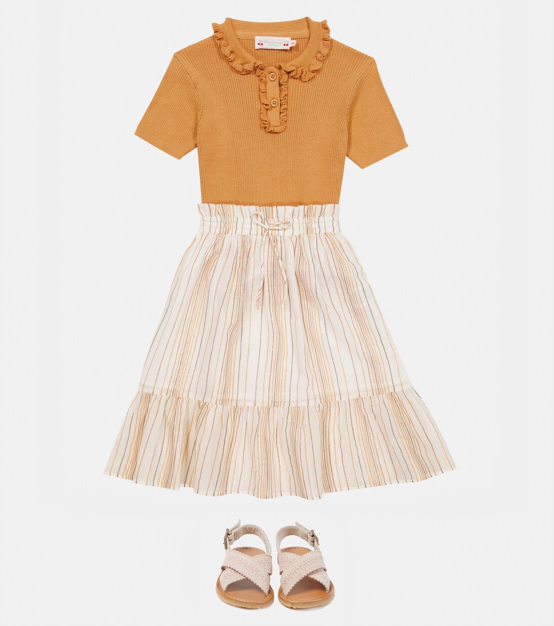 Aliette striped cotton-blend skirt | Bonpoint