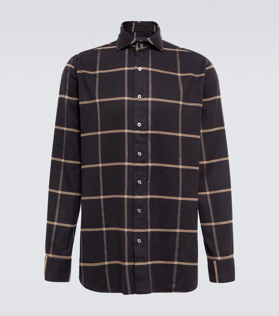 Checked cotton-blend twill shirt | Lardini