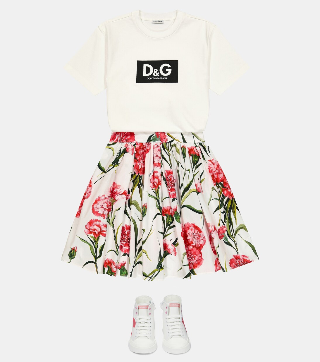 Floral-print cotton top | Dolce&Gabbana Kids
