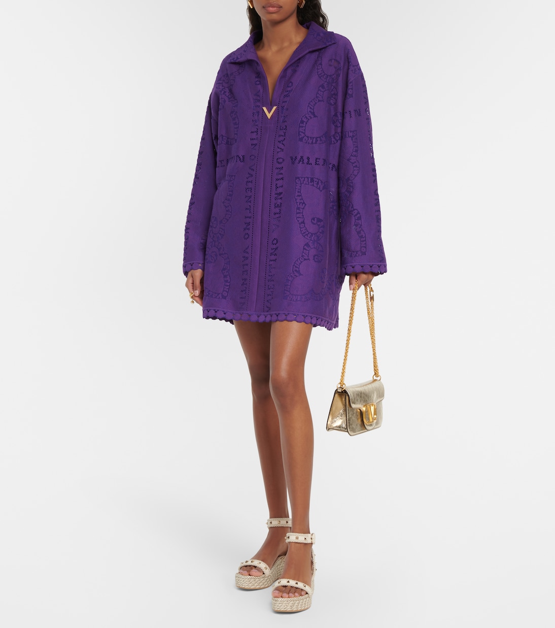 Espadrillas Rockstud in pelle con zeppa | Valentino Garavani