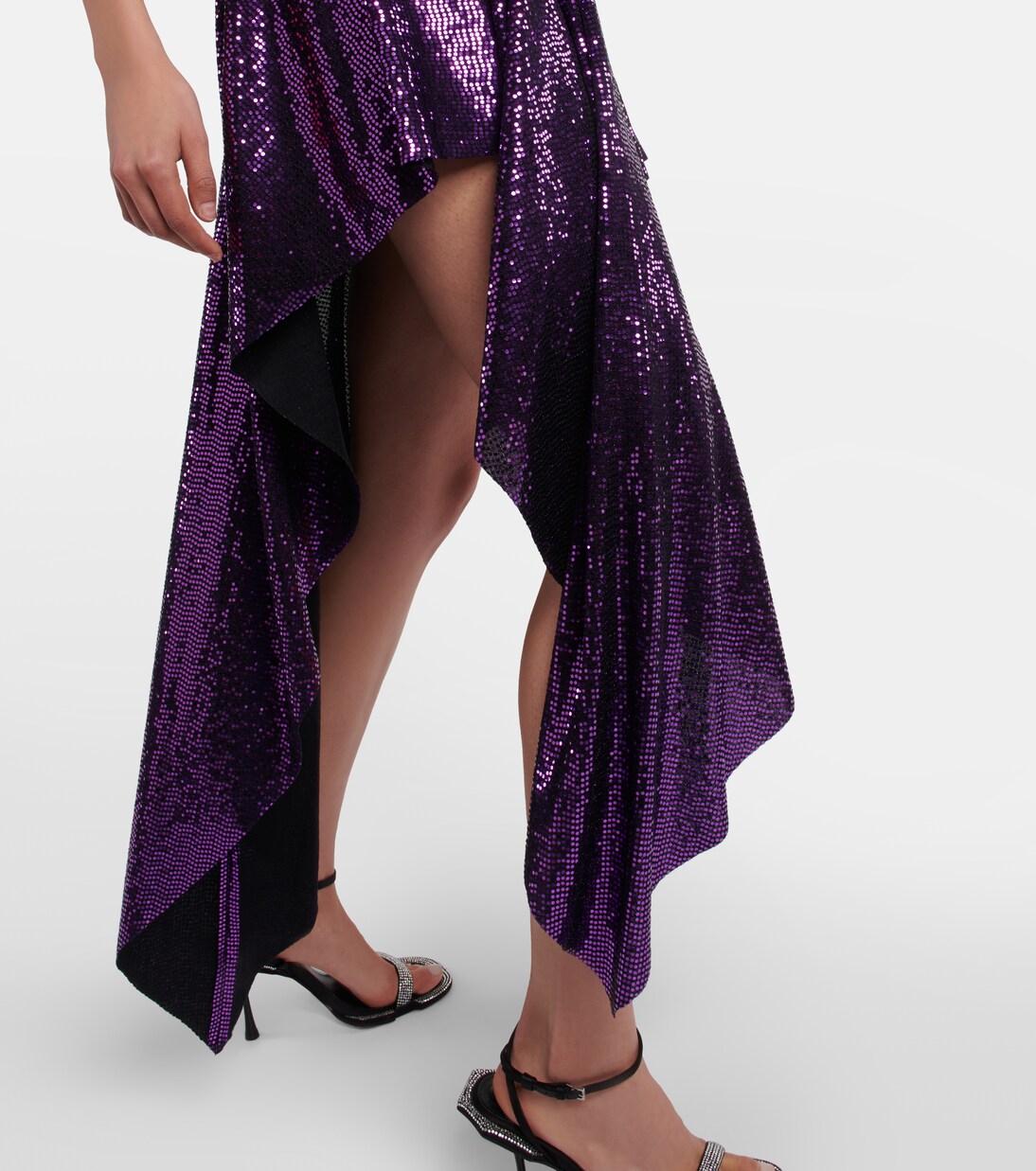 Robe midi asymétrique à sequins | Alexandre Vauthier