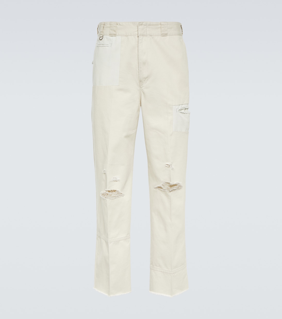 Distressed straight-leg cotton pants | Undercover