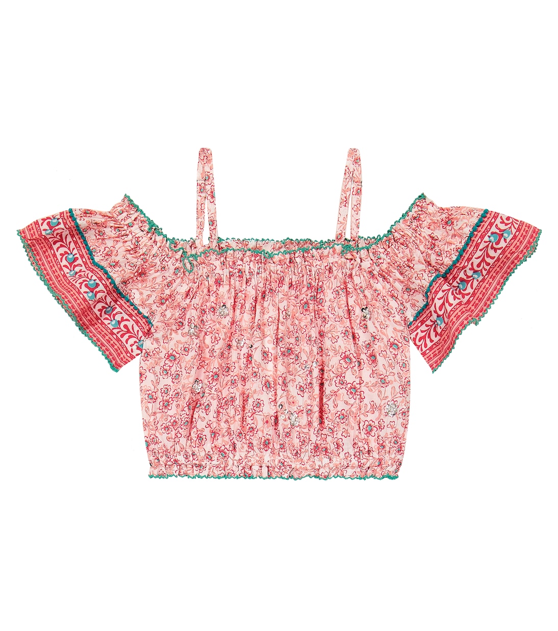 Donna floral off-shoulder top | Poupette St Barth Kids