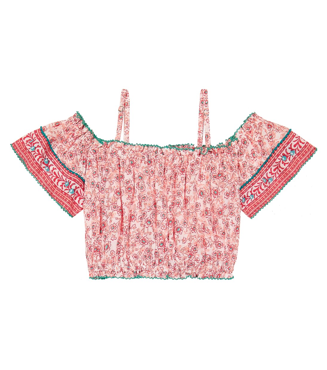 Donna floral off-shoulder top | Poupette St Barth Kids