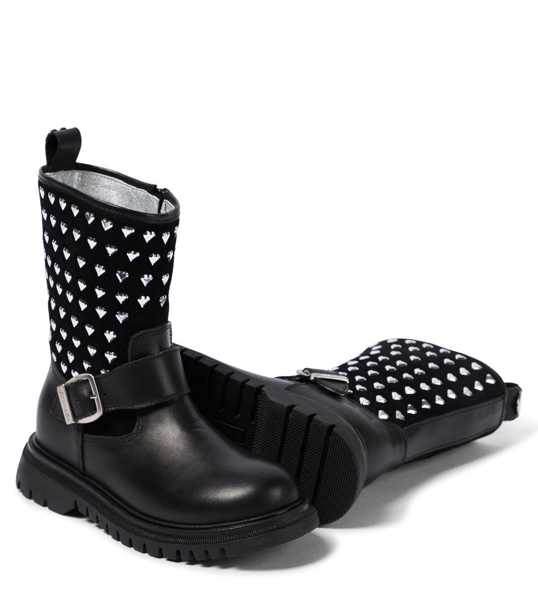 Embellished leather boots | Monnalisa