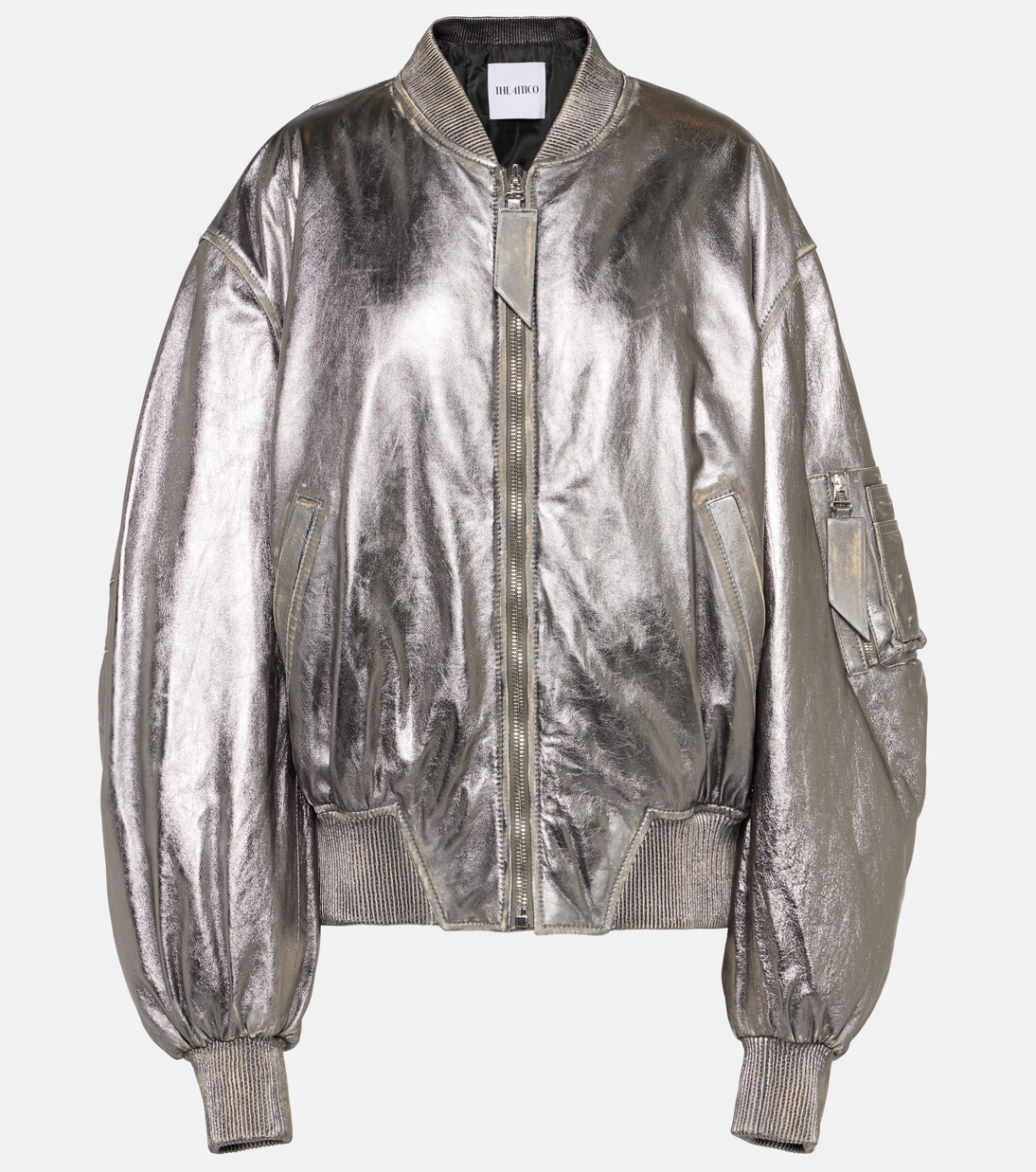 Bomberjacke aus Metallic-Leder | The Attico