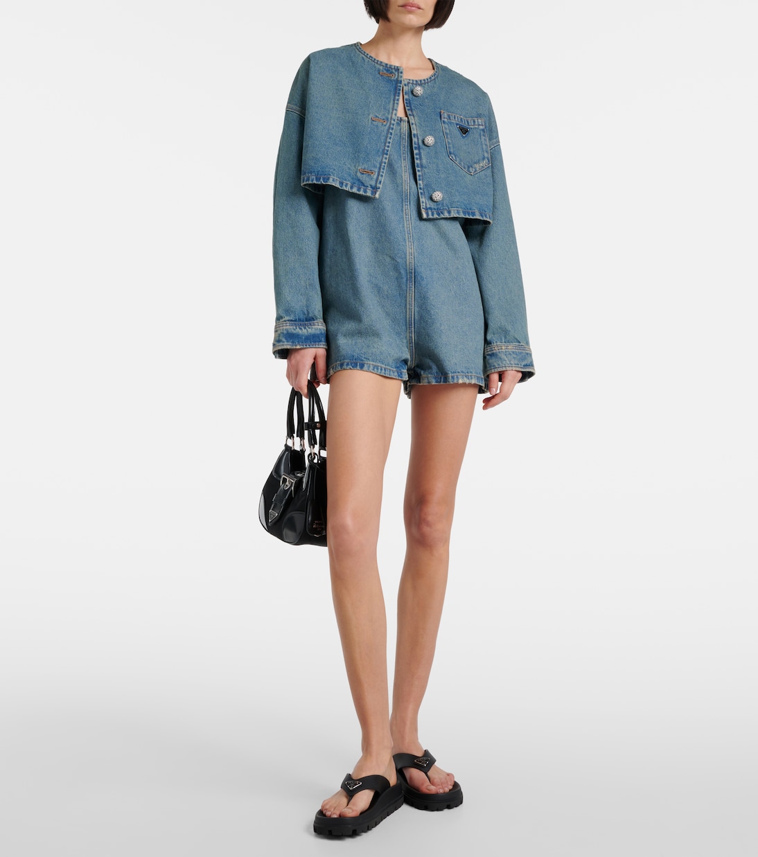 Soft Cage vinyl thong sandals | Prada