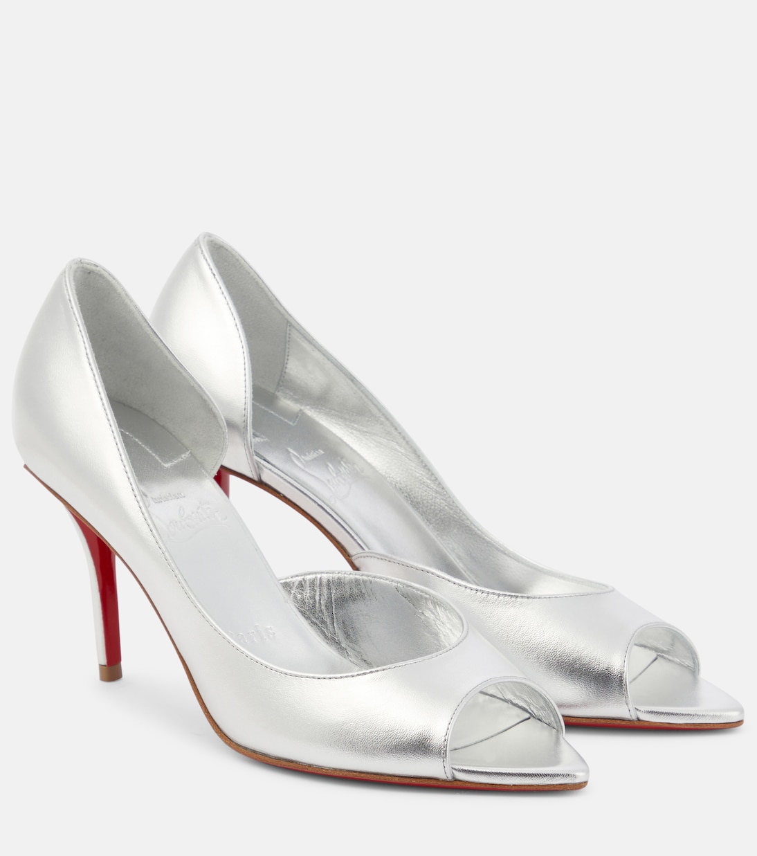 Open Apostropha 80 metallic leather pumps | Christian Louboutin