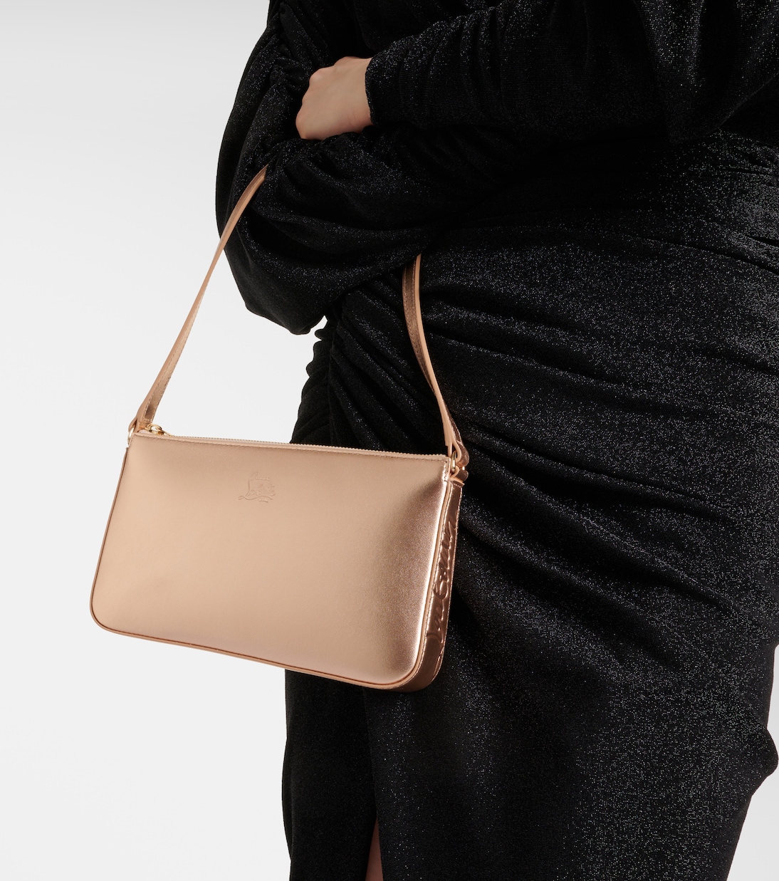 Loubila metallic leather shoulder bag | Christian Louboutin