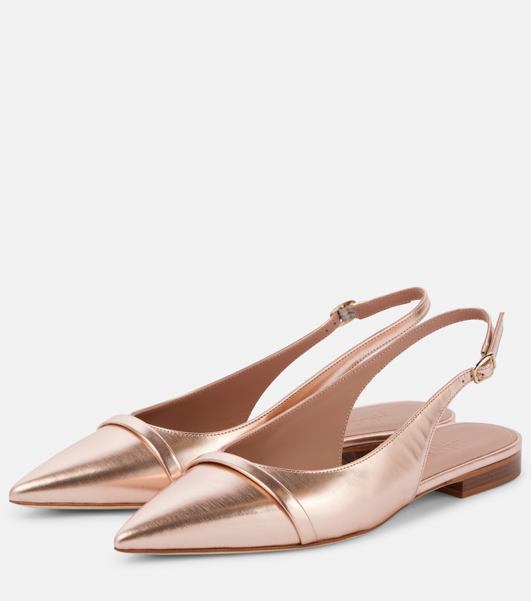 Jama metallic leather slingback ballet flats | Malone Souliers