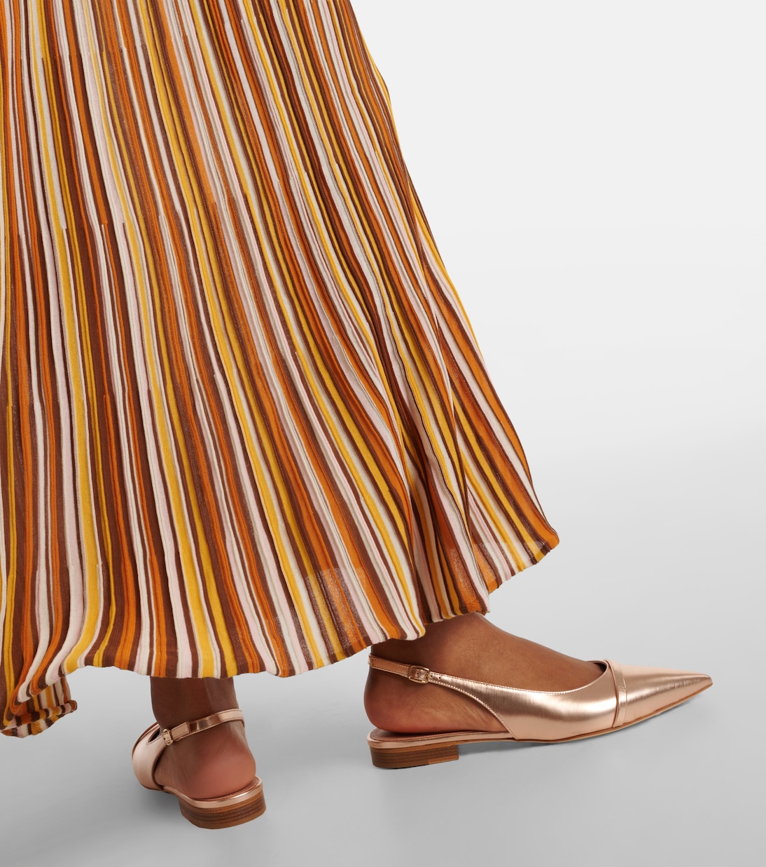 Jama metallic leather slingback ballet flats | Malone Souliers