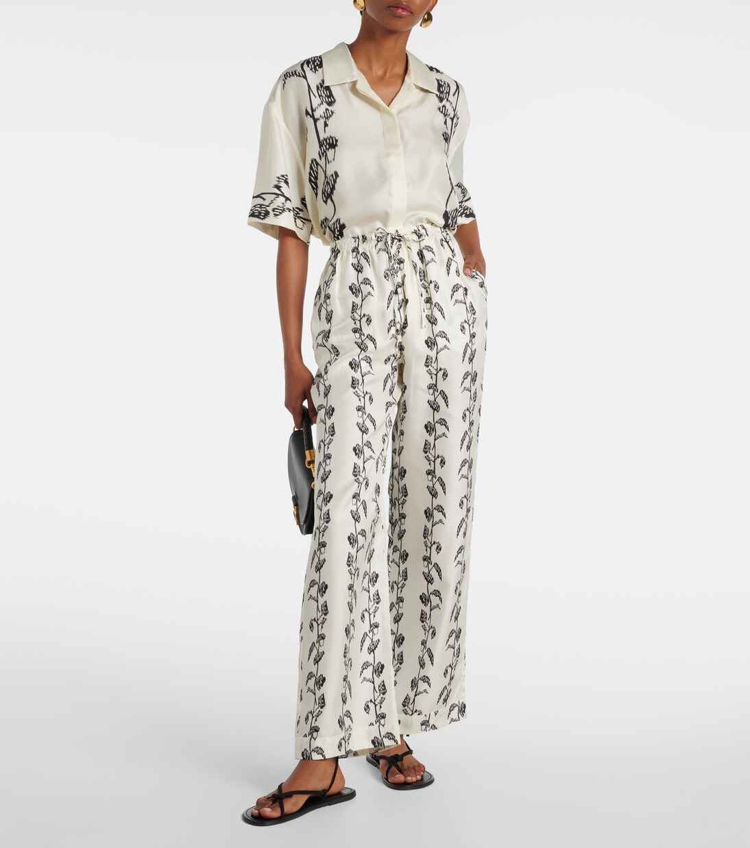 Pantalon ample Aurelia en soie | Asceno