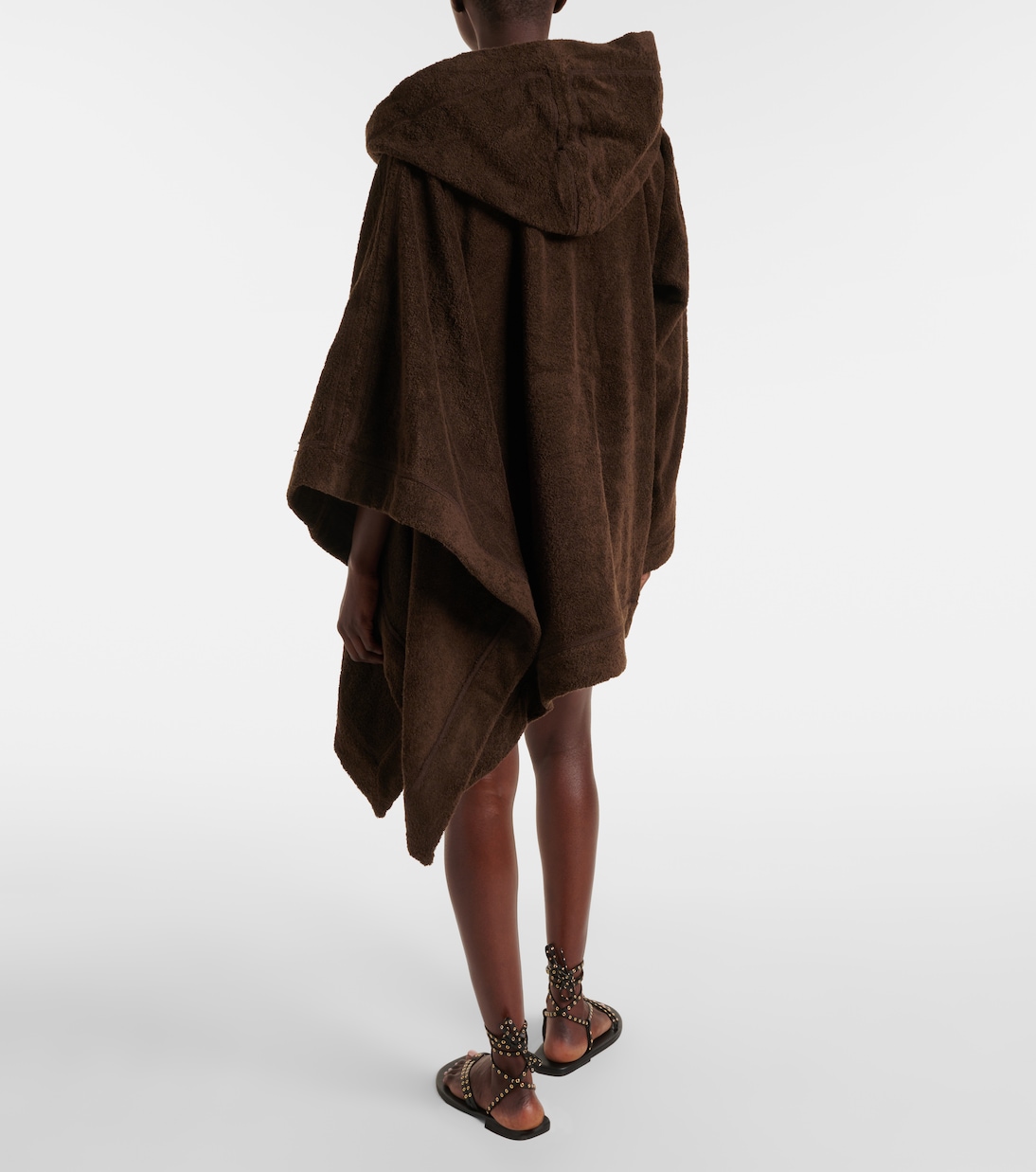 Poncho con capucha de rizo de algodón | Alaïa