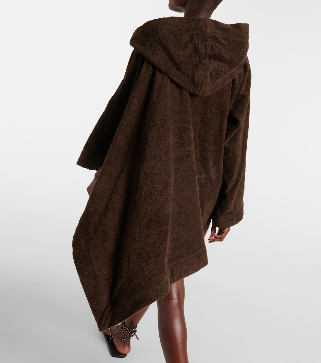 Poncho con capucha de rizo de algodón | Alaïa