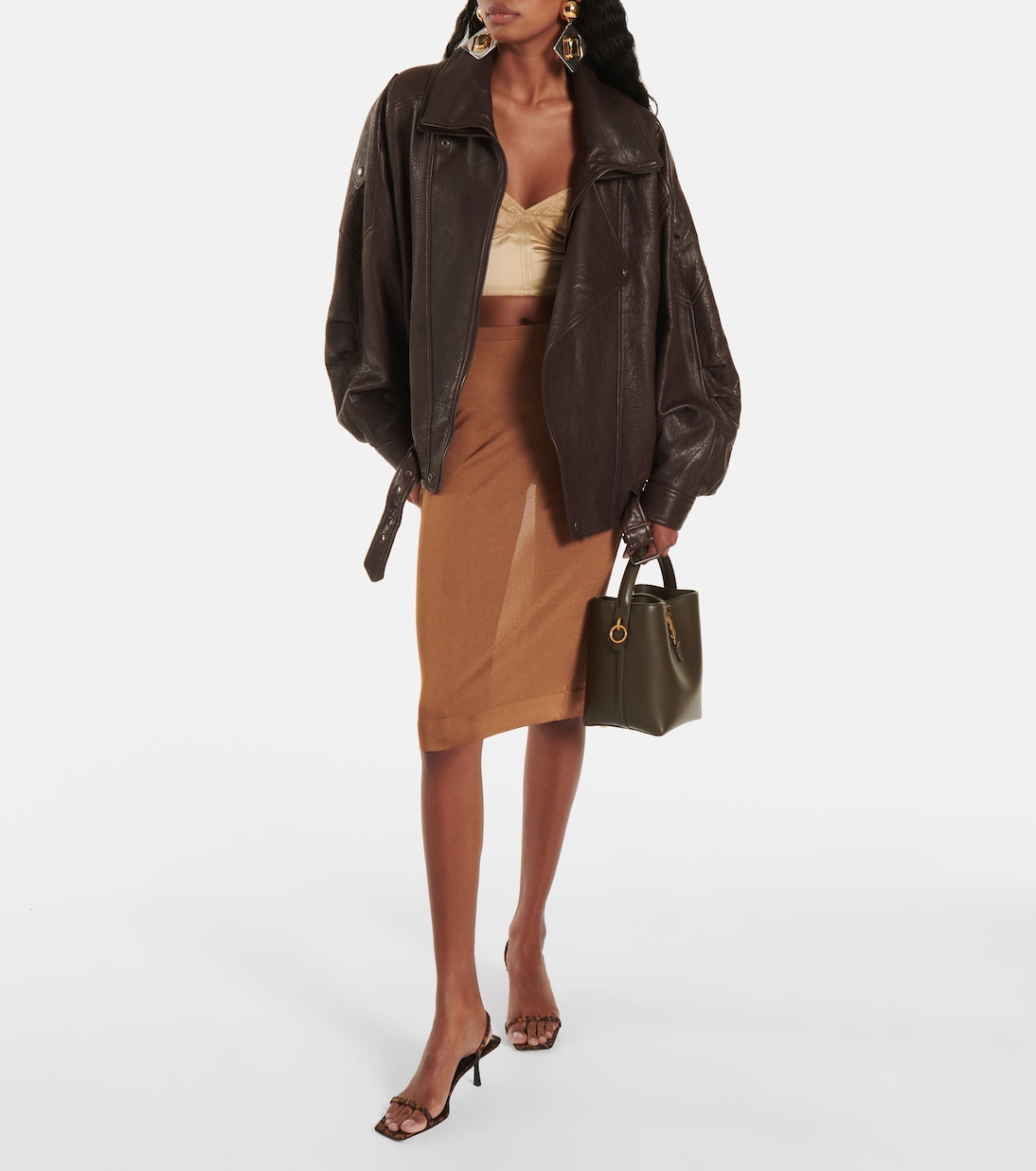 Oversized leather bomber jacket | Saint Laurent