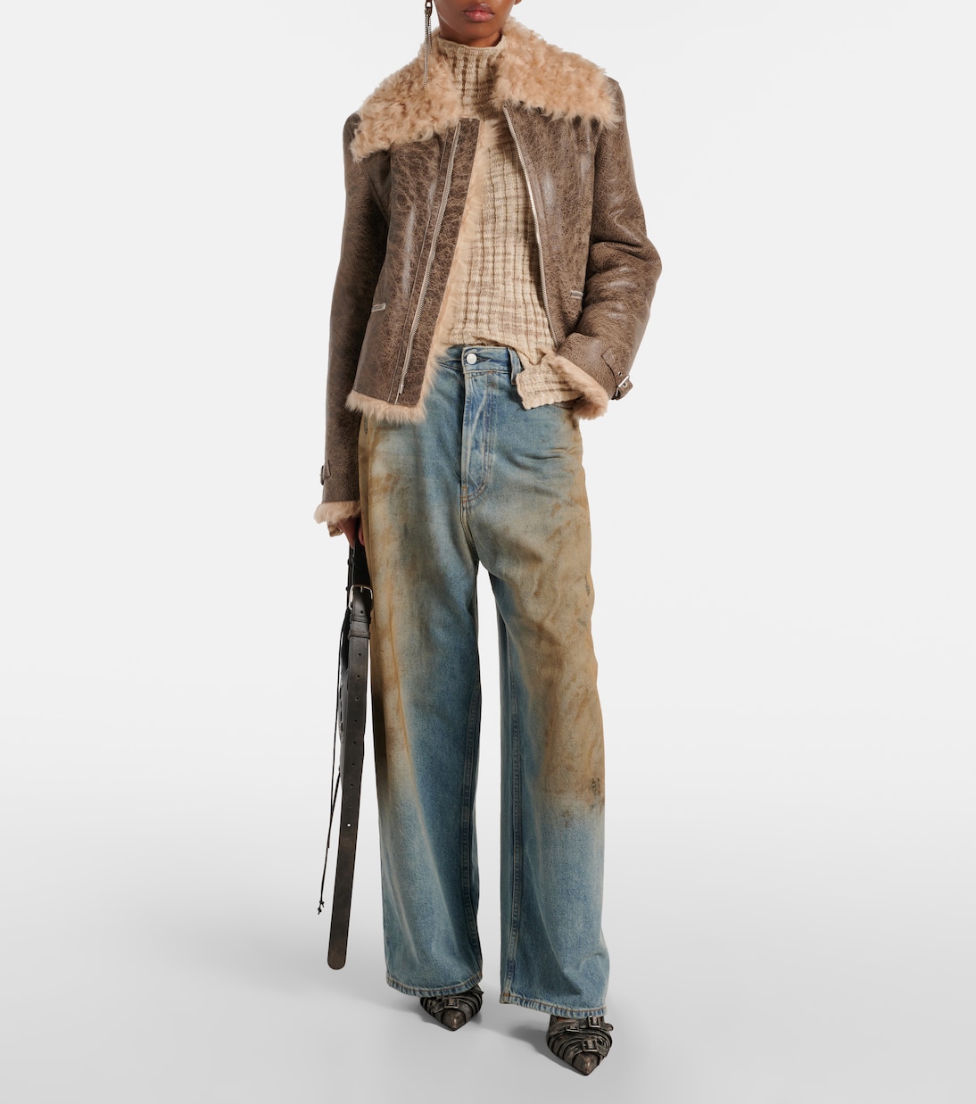 Veste en cuir et shearling | Acne Studios
