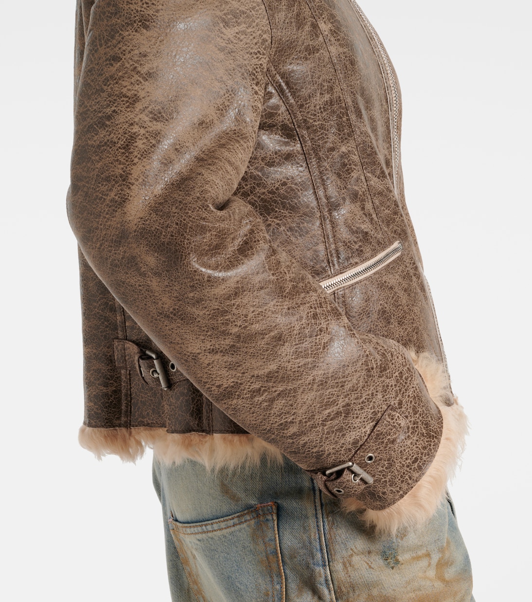 Veste en cuir et shearling | Acne Studios