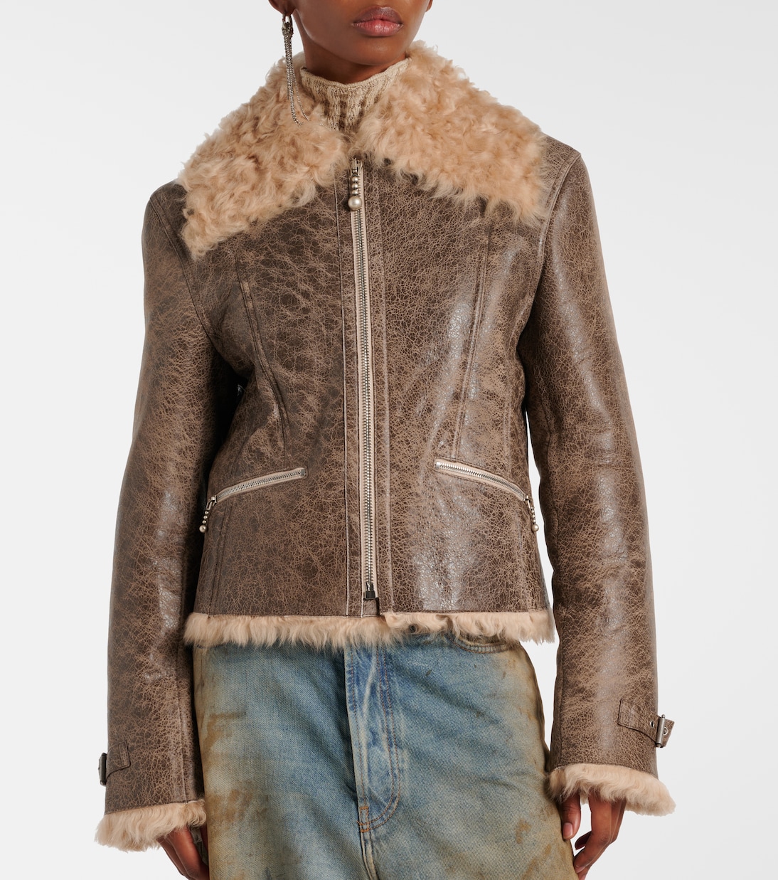 Veste en cuir et shearling | Acne Studios
