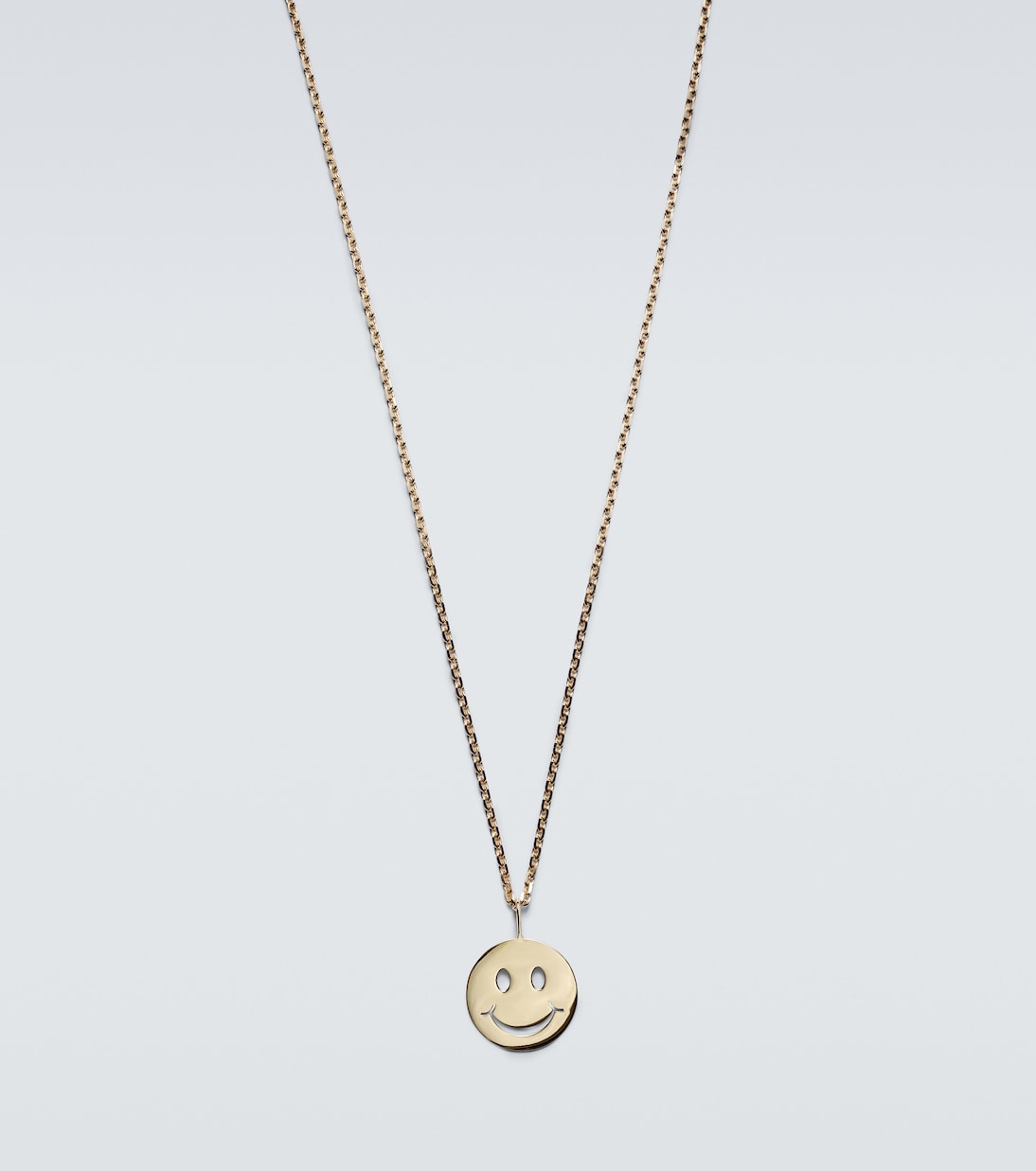 Happy Face 14kt yellow gold charm necklace | Sydney Evan