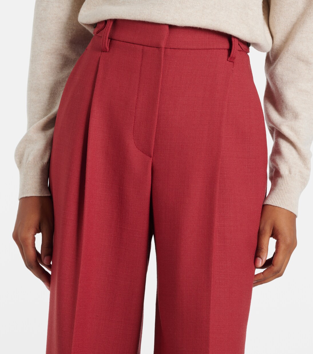 Pantalones rectos de sarga de lana virgen | Brunello Cucinelli