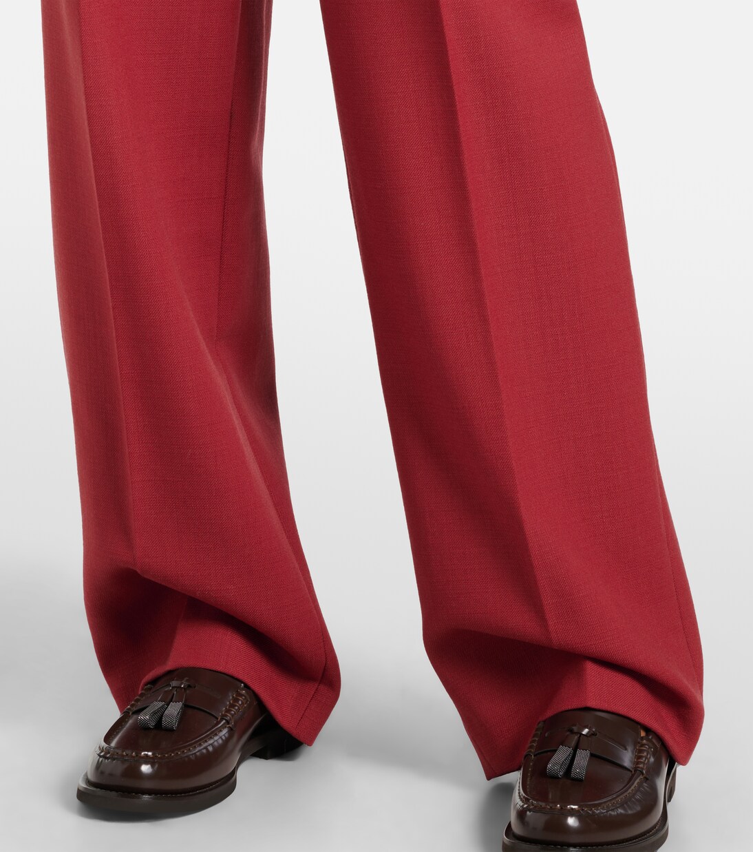 Pantalones rectos de sarga de lana virgen | Brunello Cucinelli