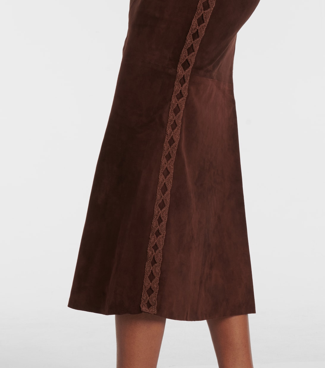 Midirock aus Veloursleder | Johanna Ortiz