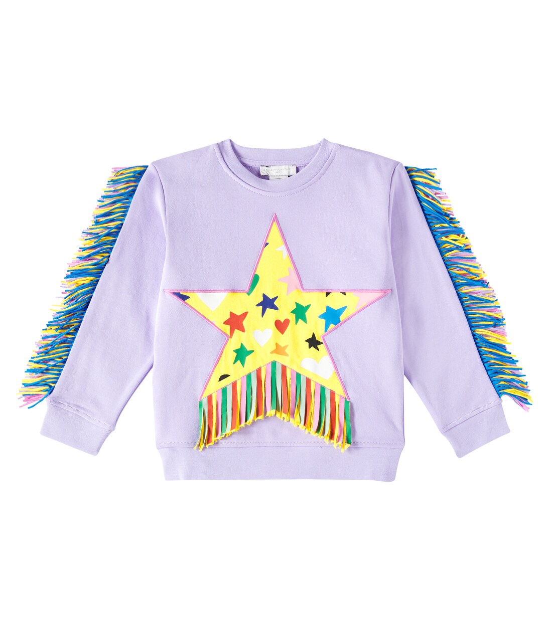 Fringed cotton jersey sweatshirt | Stella McCartney Kids