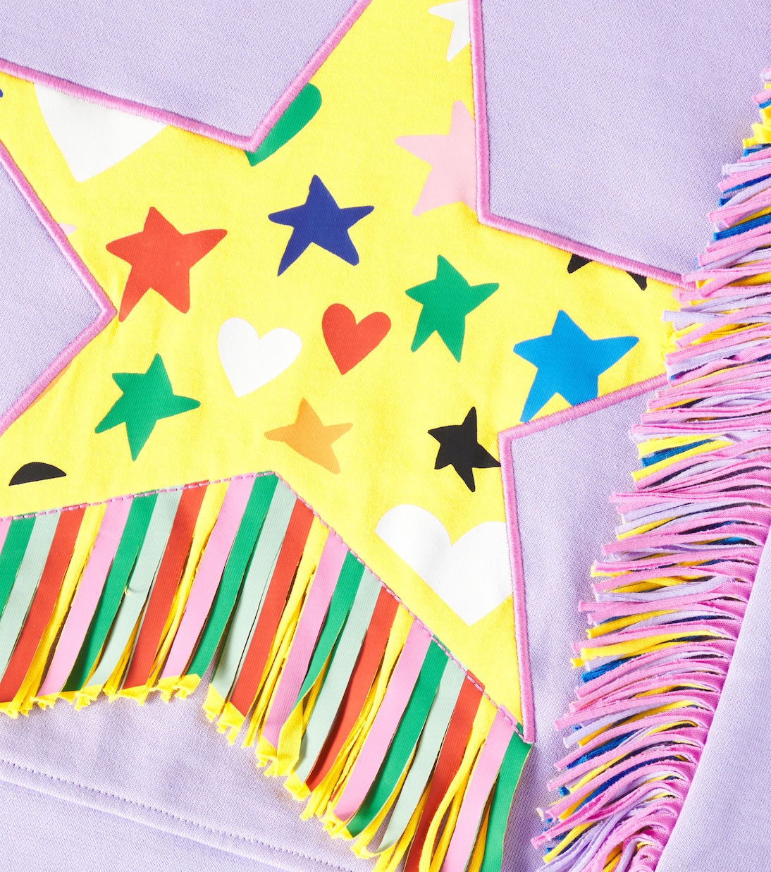 Fringed cotton jersey sweatshirt | Stella McCartney Kids