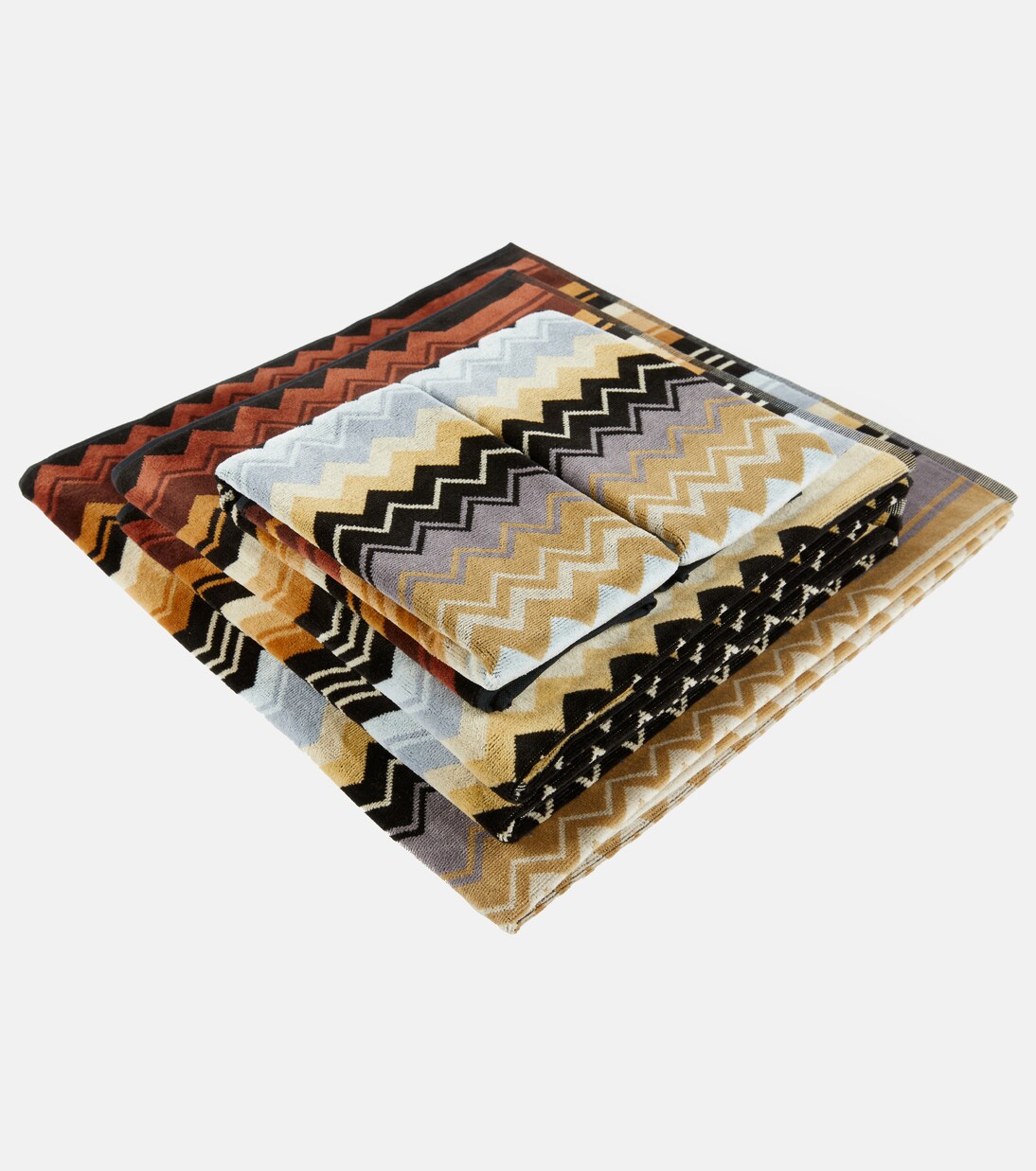 Giacomo Zigzag set of 5 cotton terry towels | Missoni