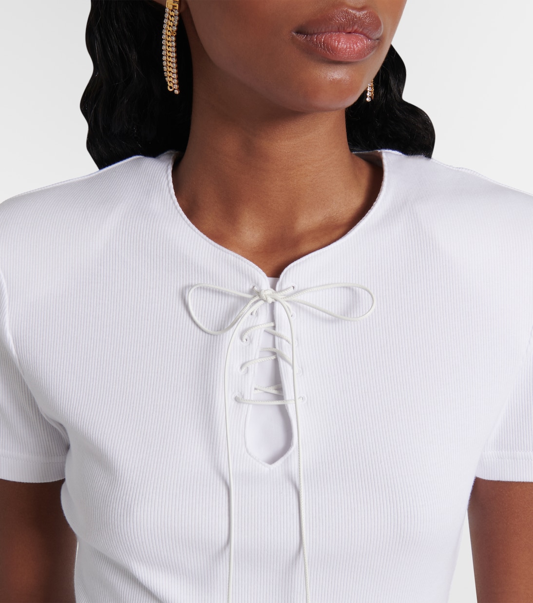 4G lace-up cotton-blend jersey T-shirt | Givenchy